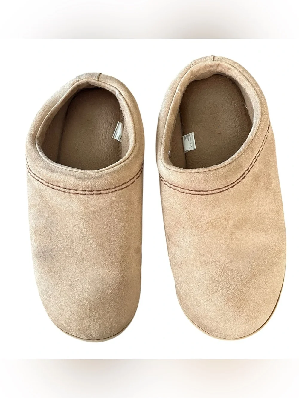 Men’s Tan Faux Suede Slip-On House Slippers L 10–11